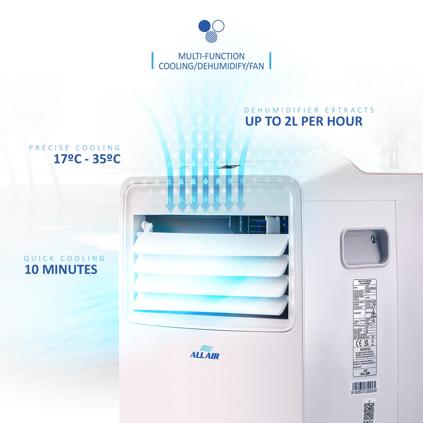 8000 BTU Portable Air Conditioner Unit with WiFi Smart APP, Weekly Timer