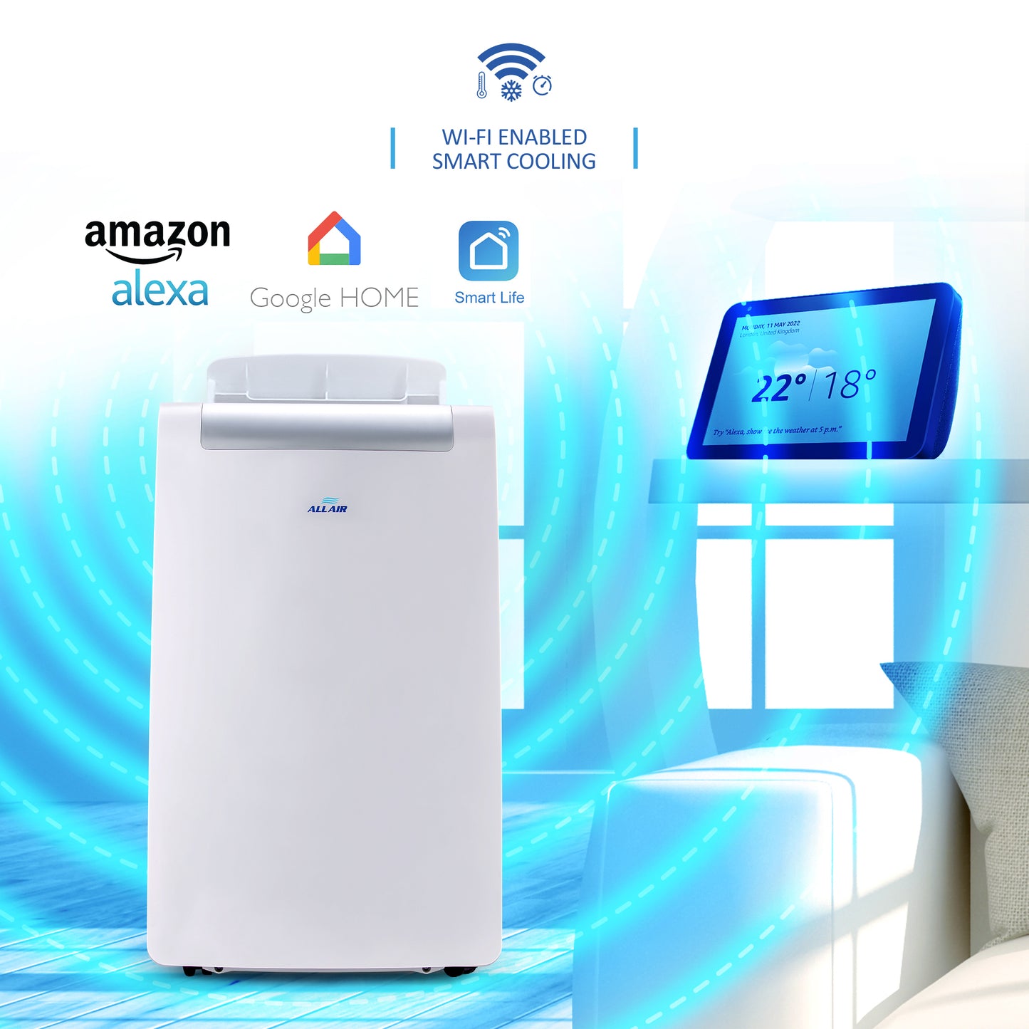 12000 BTU Portable Air Conditioner Unit with WiFi Smart APP, Weekly Timer