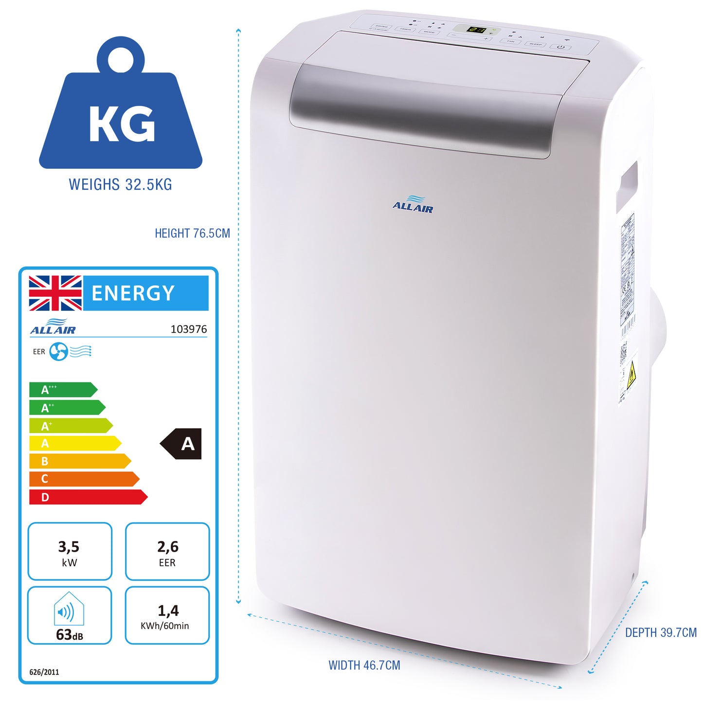 12000 BTU Portable Air Conditioner Unit with WiFi Smart APP, Weekly Timer