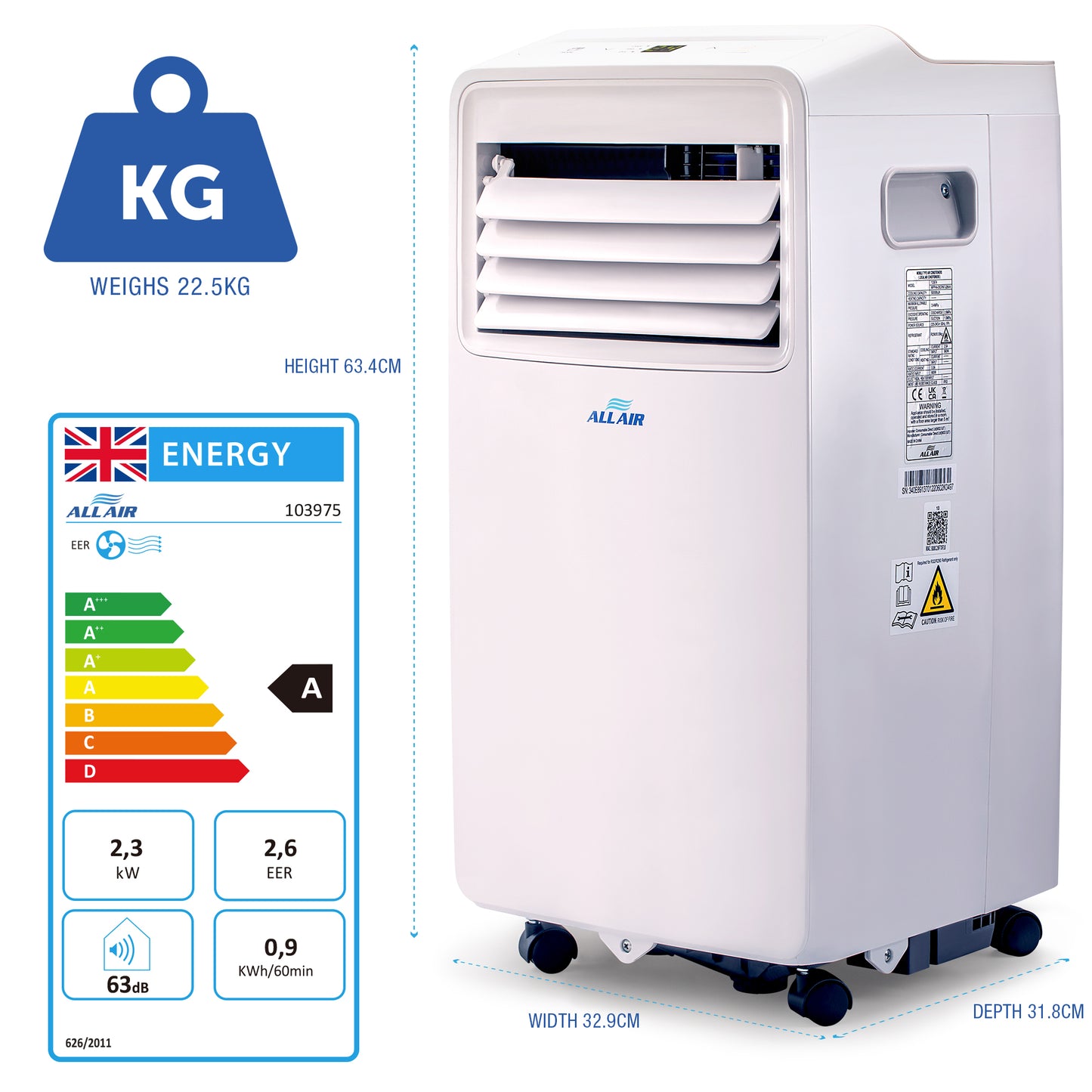 8000 BTU Portable Air Conditioner Unit with WiFi Smart APP, Weekly Timer